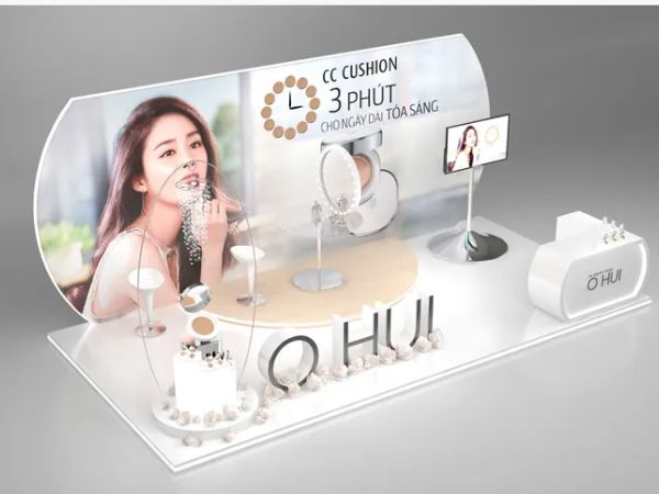 5 Mẫu Booth Mỹ Phẩm Đẹp Thu Hút Khách Hàng