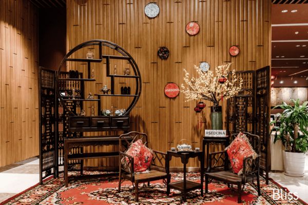 Trang trí gian hàng tết theo phong cách dân gian&nbsp;