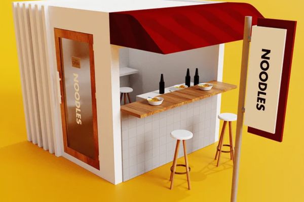 ý tưởng thiết kế gian hàng ẩm thực hội chợ đáng tham khảo&nbsp;mẫu số 2